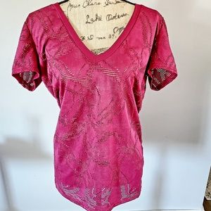 Womens BKE maroonish pink color shirt size L